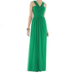 Alfred Sung D678 Chiffon Sleeveless Bridesmaid Dress in Pantone Emerald